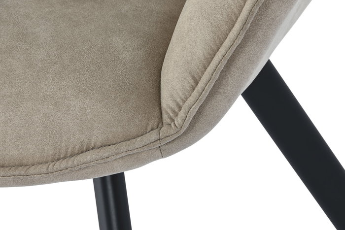 DKD Home Decor Silla de Microfibra Beige con Simil Piel