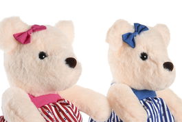 DKD Home Decor Peluche Oso Rosa Azul 13 x 30 x 13 cm (4 Unidades)