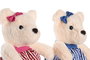 DKD Home Decor Peluche Oso Rosa Azul 13 x 30 x 13 cm (4 Unidades)