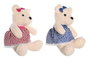 DKD Home Decor Set de 2 Peluches de Oso Rosa y Azul