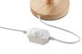 DKD Home Decor Lámpara de Sobremesa de PE y Madera Blanco y Natural