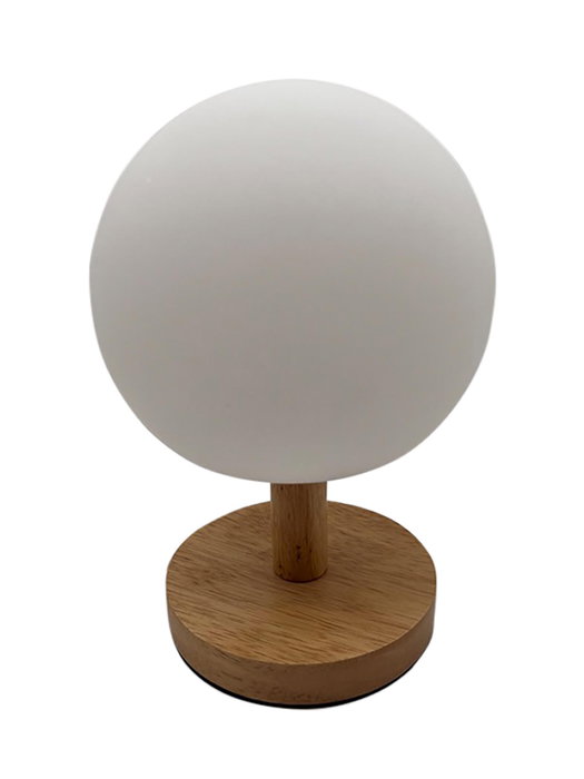 DKD Home Decor Lámpara de Sobremesa de PE y Madera Blanco y Natural
