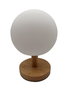 DKD Home Decor Lámpara de Sobremesa de PE y Madera Blanco y Natural