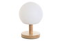 DKD Home Decor Lámpara de Sobremesa de PE y Madera Blanco y Natural