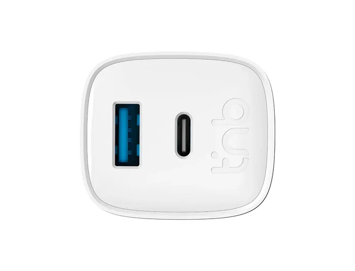 TNB Cargador de pared GaN 45W USB-C + USB-A Blanco