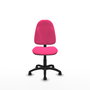 Silla de oficina Algarra con mecanismo Contacto permanente básico tapizada con Similpiel color Rosa. Equipada con Base poliamida negra, Sin brazos y Ruedas de parqué