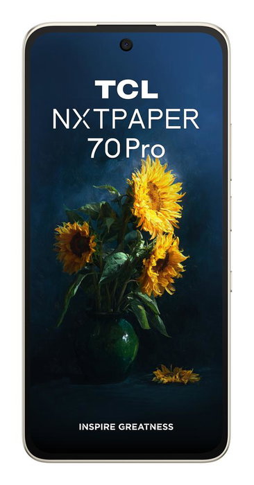 TCL 70 NXTPAPER Pro Smartphone 5G - Pantalla 6.9" NXTPAPER 4.0 120Hz, 8GB+256GB, Cámara 50MP, 5200 mAh, Android 16, IP68, Nebula Gold