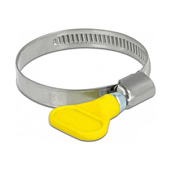 DeLOCK Abrazadera de manguera de mariposa acero inoxidable 32 - 50 mm, 5 unidades, Amarillo DeLOCK Abrazadera de manguera de mariposa acero inoxidable 32 - 50 mm, 5 unidades, Amarillo