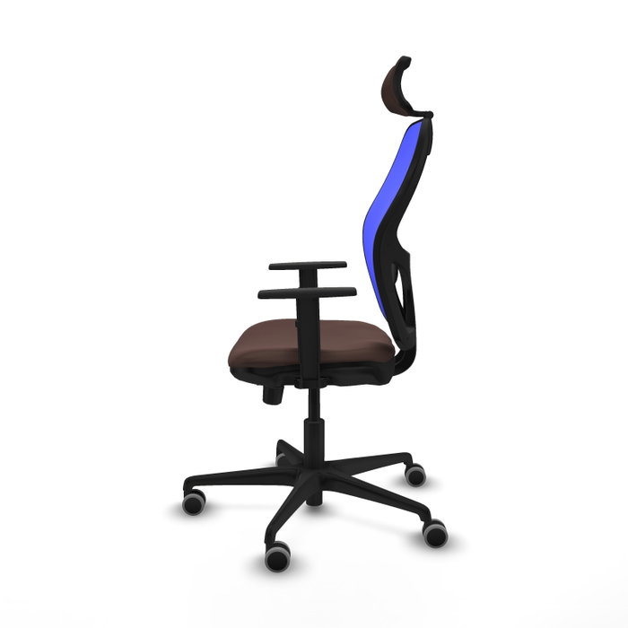 PIQUERAS Y CRESPO Silla de oficina Jorquera con mecanismo Sincro/Traslack, Marrón y Azul PIQUERAS Y CRESPO Silla de oficina Jorquera con mecanismo Sincro/Traslack, Marrón y Azul