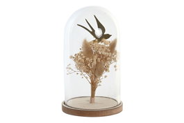 DKD Home Decor Decoración de Cristal y Metal Golondrina Dorado