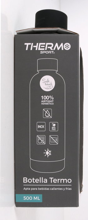 Thermosport Botella Termo Soft Touch 500Ml Negra (6 Unidades)