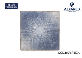 Inde Plato Postre Mira Mar Elite Brillo, 18 x 18 x 2 cm, Cristalería de Lujo para Postres, Plato Cuadrado (12 Unidades)