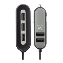Ewent Cargador de coche EW1355 con 5 puertos USB