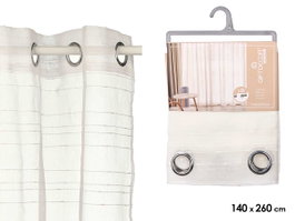 GIFTDECOR Cortina Blanca con Rayas Horizontales