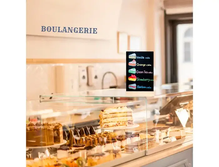 Archivo 2000 Pizarra Doble Cara Metacrilato Negro Base Madera A4 Vertical 40x210x330 mm