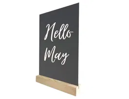 Archivo 2000 Pizarra Doble Cara Metacrilato Negro Base Madera A4 Vertical 40x210x330 mm