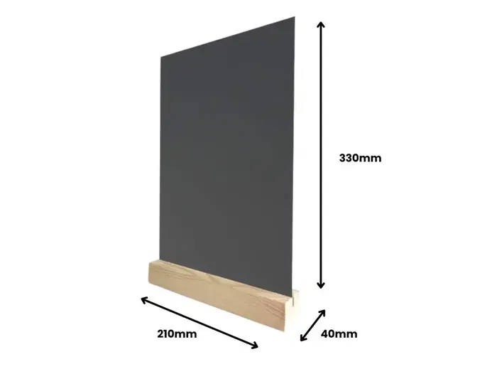 Archivo 2000 Pizarra Doble Cara Metacrilato Negro Base Madera A4 Vertical 40x210x330 mm