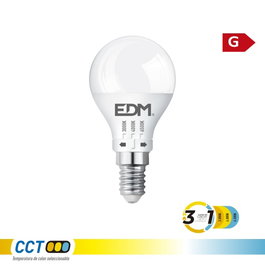 EDM Bombilla LED Esférica P45 E14 6W 500 Lm 360° Luz Cálida/Natural/Fría (3 CCT: 3000K/4000K/6500K) Casquillo Pequeño 220-240V