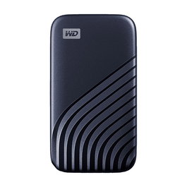 Western Digital My Passport 1 TB USB-C 3.2 Gen 2 SSD Externo NVMe, Lectura 1050 MB/s, Cifrado Hardware, Azul Midnight, Protección por Contraseña