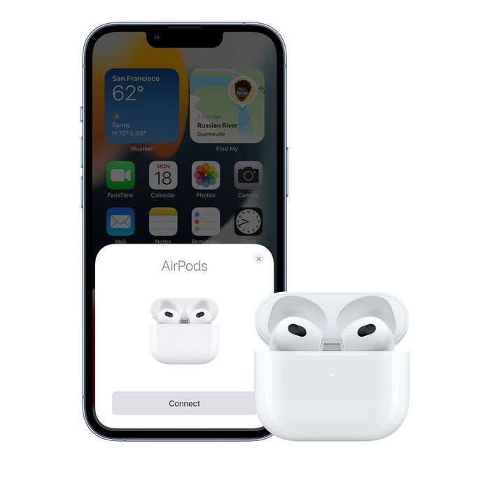 Apple AirPods (3.ª generación) con estuche de carga Lightning, Blanco
