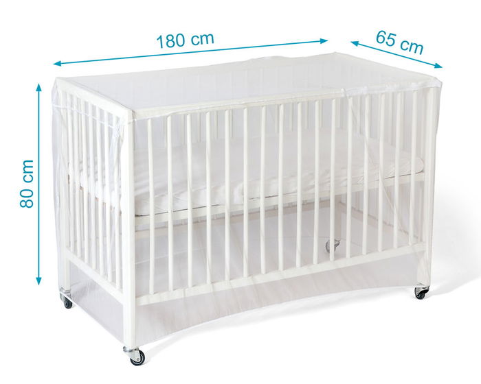 KioKids Mosquitera Blanca Para Cuna Con Cremallera 135x80x65 cm