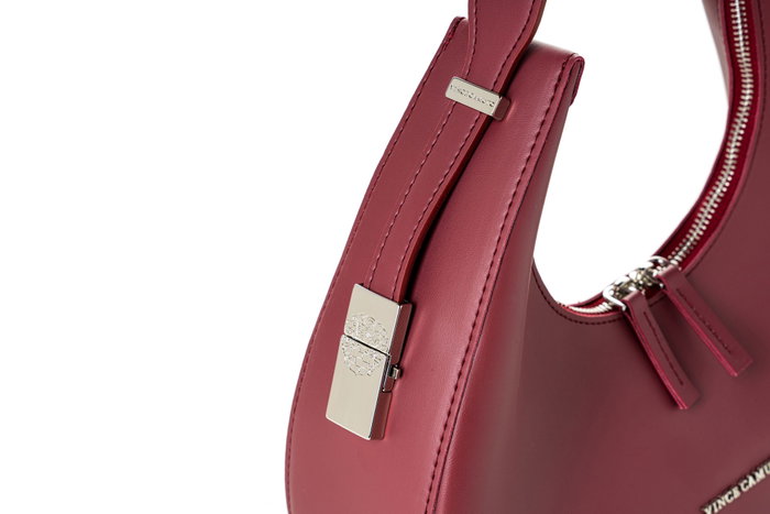 Vince Camuto Bolso Riviera Claret Red - Bolso de mano rojo clarete de piel de polivinilo