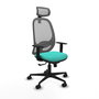 PIQUERAS Y CRESPO Silla de oficina Cilanco con mecanismo Sincro, Turquesa y Gris