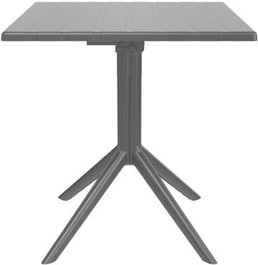 DKD Home Decor Mesa Terraza Y Jardin Barhotel Gris Metal PP 70 x 70 x 75 cm