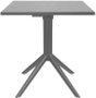 DKD Home Decor Mesa Terraza Y Jardin Barhotel Gris Metal PP 70 x 70 x 75 cm