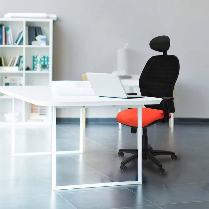 PIQUERAS Y CRESPO Alocén Silla de Oficina Sincro Malla Negra y Bali Azul