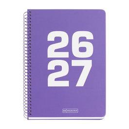 Agenda Escolar (2026-27) Miquelrius School Basic Espiral Tapa Extra Plus 4º 150X213 D/P Lila