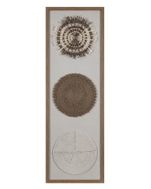 DKD Home Decor Cuadro de Yute y Algodón 40x3x120 Círculos 3D Natural