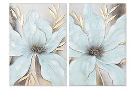 DKD Home Decor Cuadro Lienzo MDF 60x3x90 Flor Surtido de 2 unidades