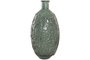 DKD Home Decor Jarrón de Cristal Reciclado con Diseño de Hojas Verde