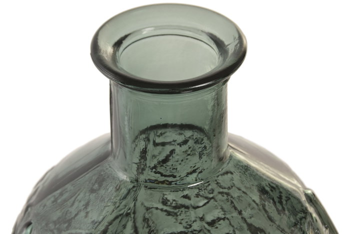 DKD Home Decor Jarrón de Cristal Reciclado con Diseño de Hojas Verde