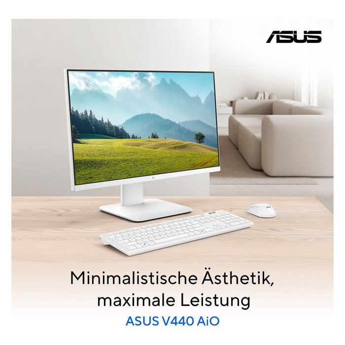 ASUS ExpertCenter P4 V440VAK-WPC952W - PC Todo en Uno de 23.8" Full HD - Intel Core i3-1315U, 8 GB RAM, 512 GB SSD, Windows 11 Home, Wi-Fi 6E, Blanco