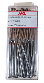 Puntas de hierro con cabeza plana 60x16 mm 200 g