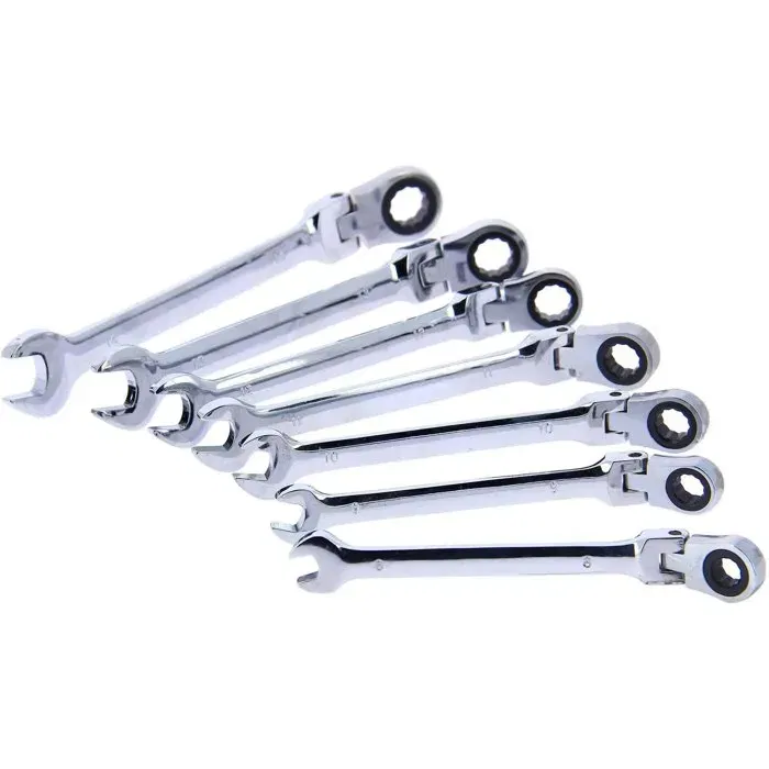 PRECISION STEEL 7 Llaves Combinadas de Trinquete de Acero de Precisión (8-14mm)