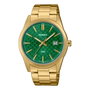 Casio MTP-VD03G-3AUDF con caja y correa dorada y esfera verde