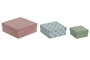 DKD Home Decor Set de 3 Cajas de Cartón Verde Tropical Boho