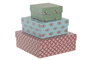DKD Home Decor Set de 3 Cajas de Cartón Verde Tropical Boho