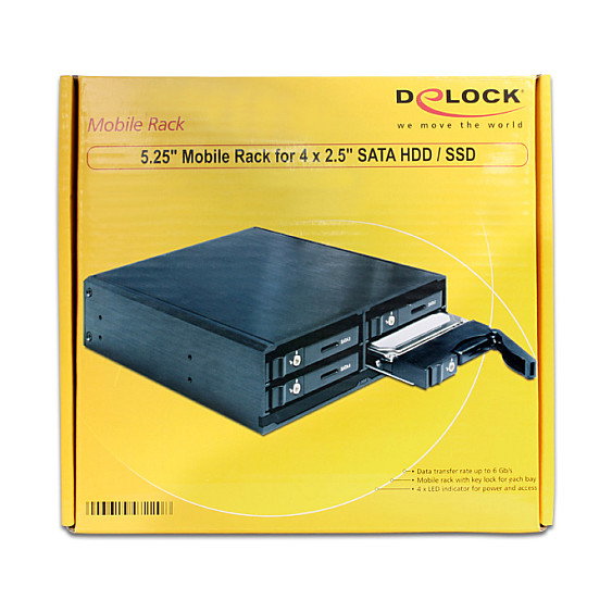 DeLOCK 47220 Bastidor móvil para 4 x 2.5″ SATA HDD/SSD DeLOCK 47220 Bastidor móvil para 4 x 2.5″ SATA HDD/SSD