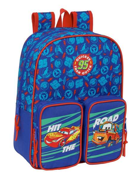 Safta Mochila Infantil Cars, Adaptable al Carro, 27 x 33 x 10 cm
