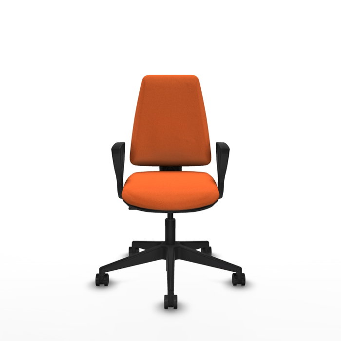 PIQUERAS Y CRESPO Silla de oficina Elche Naranja con brazos fijos PIQUERAS Y CRESPO Silla de oficina Elche Naranja con brazos fijos