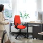 PIQUERAS Y CRESPO Silla de oficina Elche Naranja con brazos fijos
