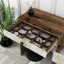 Hanah Home Lizbon 552 Mesa de Maquillaje Tocador Nogal y Blanco Patas Metal 124cm Ancho