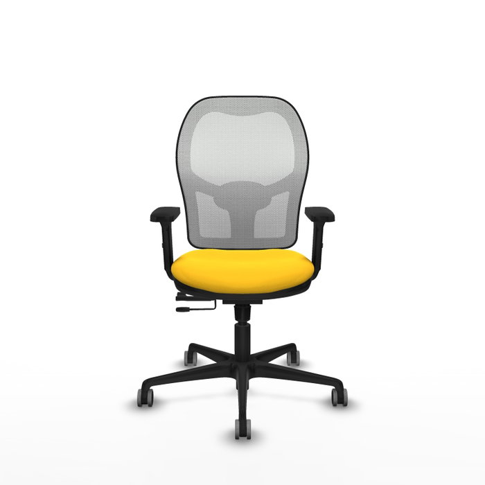 PIQUERAS Y CRESPO Silla de oficina Jorquera con mecanismo Sincro/Traslack, Amarillo y Blanco