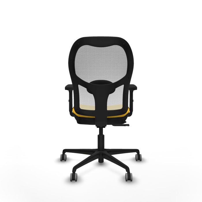 PIQUERAS Y CRESPO Silla de oficina Jorquera con mecanismo Sincro/Traslack, Amarillo y Blanco