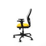 PIQUERAS Y CRESPO Silla de oficina Jorquera con mecanismo Sincro/Traslack, Amarillo y Blanco