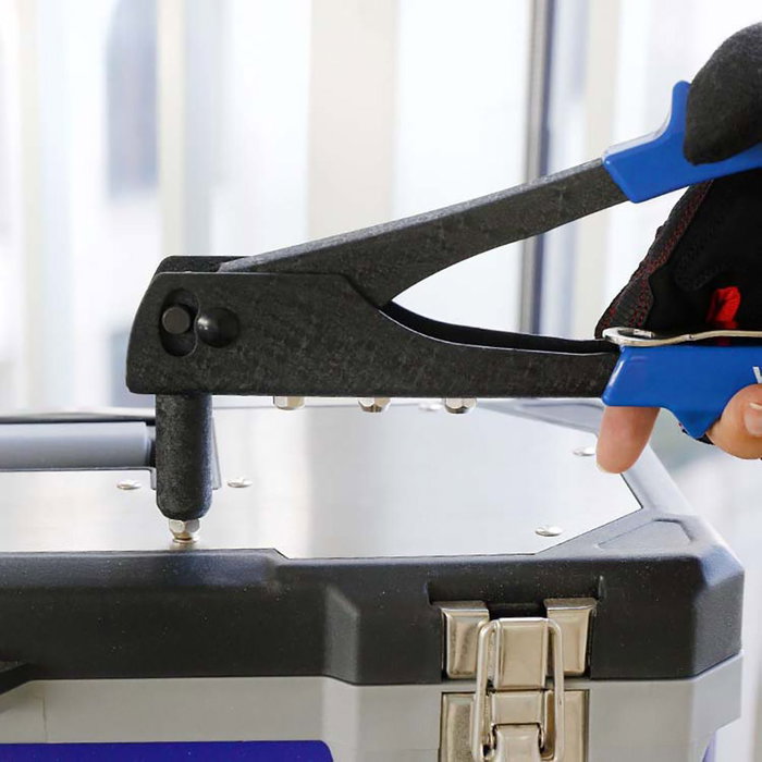 Workpro Remachadora Manual de 250 mm con Expulsión Automática de Remache y Mordazas de Cromo Molibdeno, Color Azul Workpro Remachadora Manual de 250 mm con Expulsión Automática de Remache y Mordazas de Cromo Molibdeno, Color Azul